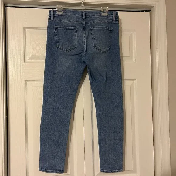 FRAME Denim Sz 28 Light Blue Wash Le Garçon Straight Leg Jeans - Picture 5 of 7